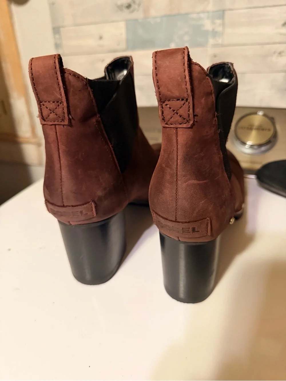 Sorel Addington Chelsea Waterproof Leather Ankle Boots Brown Women’s Size 9